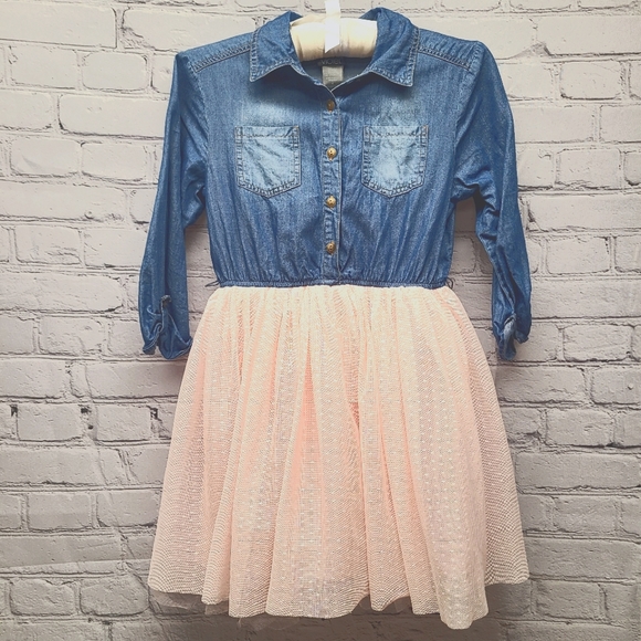 white christmas dresses Daphne Denim Tutu Dress – Abby Apples Boutique main image 0